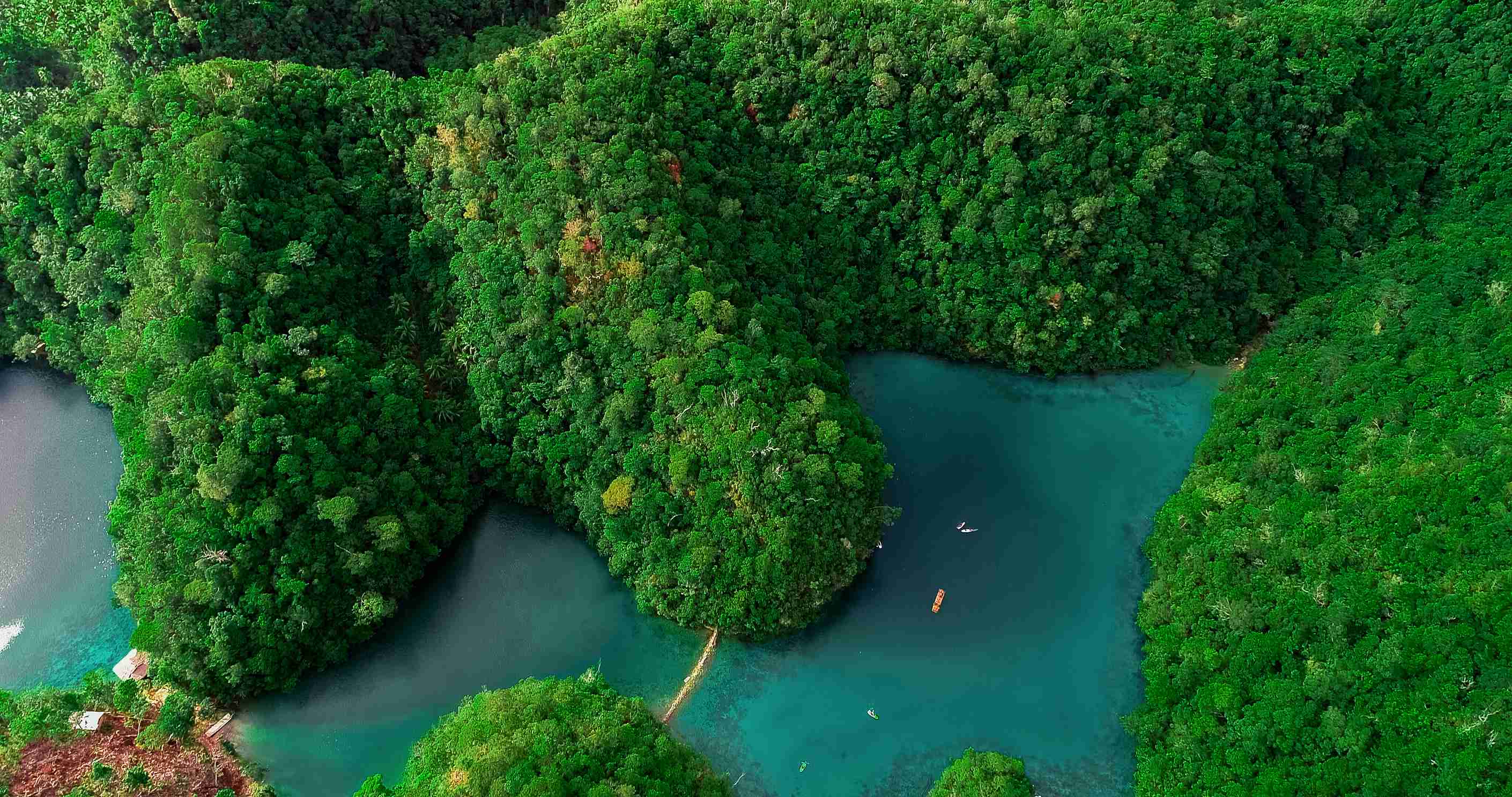 Sugba Lagoon Beautiful Landscape With Blue Sea Lagoon National Park Siargao Island