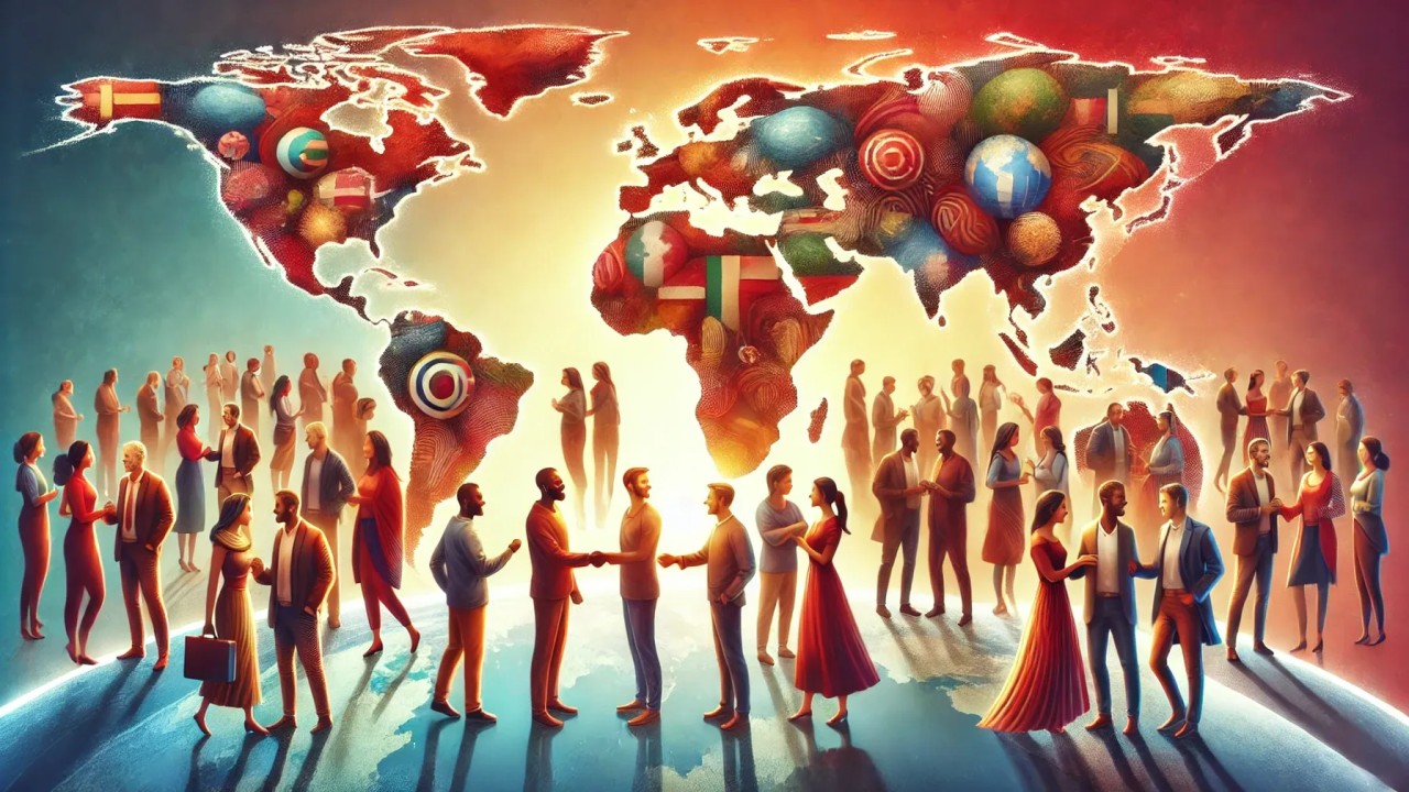 Travelers From Different Cultures Connecting