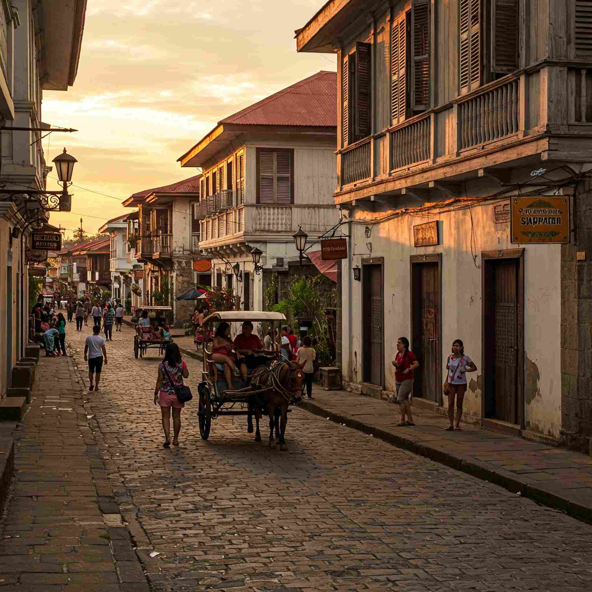 Historic street of Calle Crisologo, Vigan, Ilocos Sur, Philippines